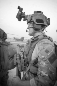 The author before a combat mission in Afghanistan with 1st Ranger Battalion, 75th Ranger Regiment.
