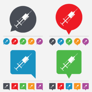 Syringe sign icon. Medicine symbol.