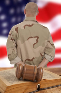 Soldier in courtroom
