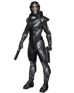 Female Science Fiction Soldier - Standing